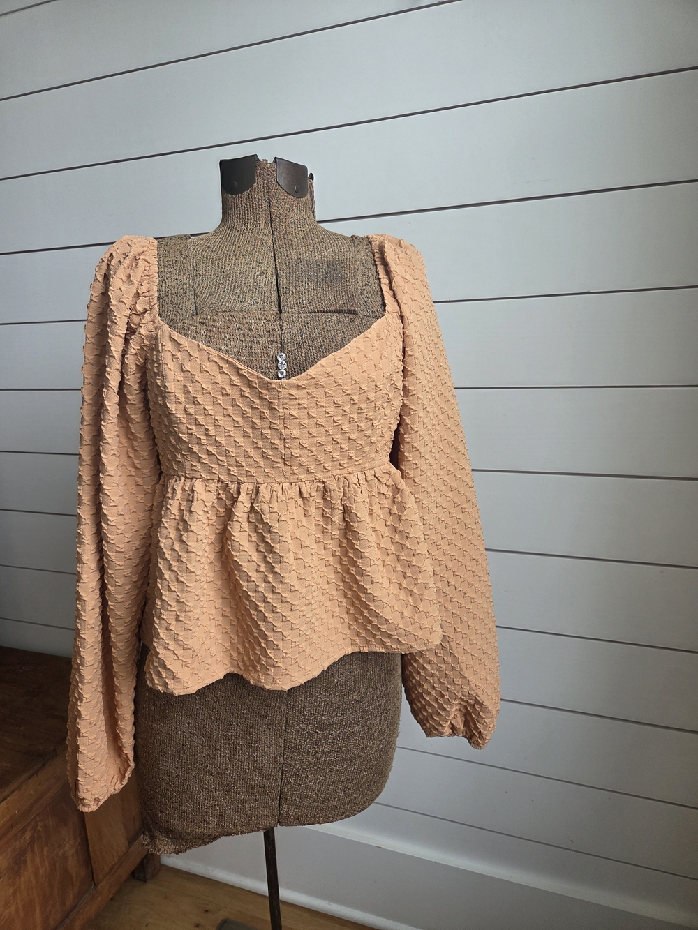 idem ditto Peplum Textured Blouse